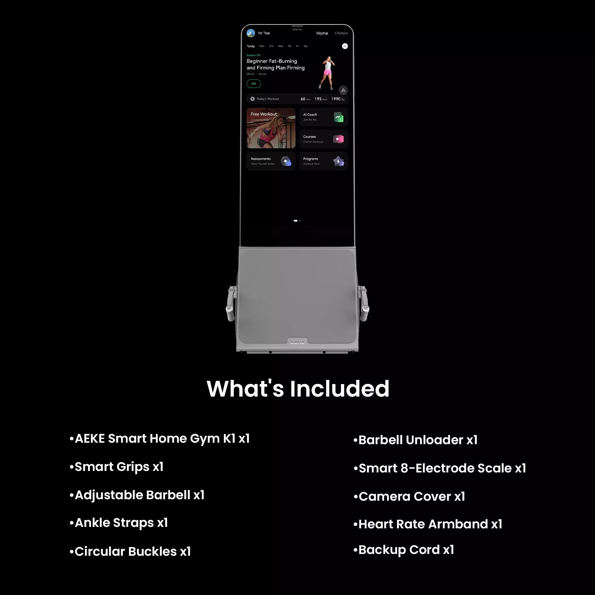 K1 accessories bundle with item list